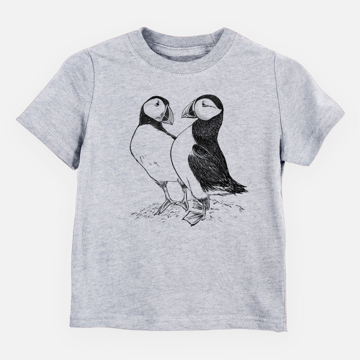 Atlantic Puffins Pair - Fratercula arctica - Kids Shirt