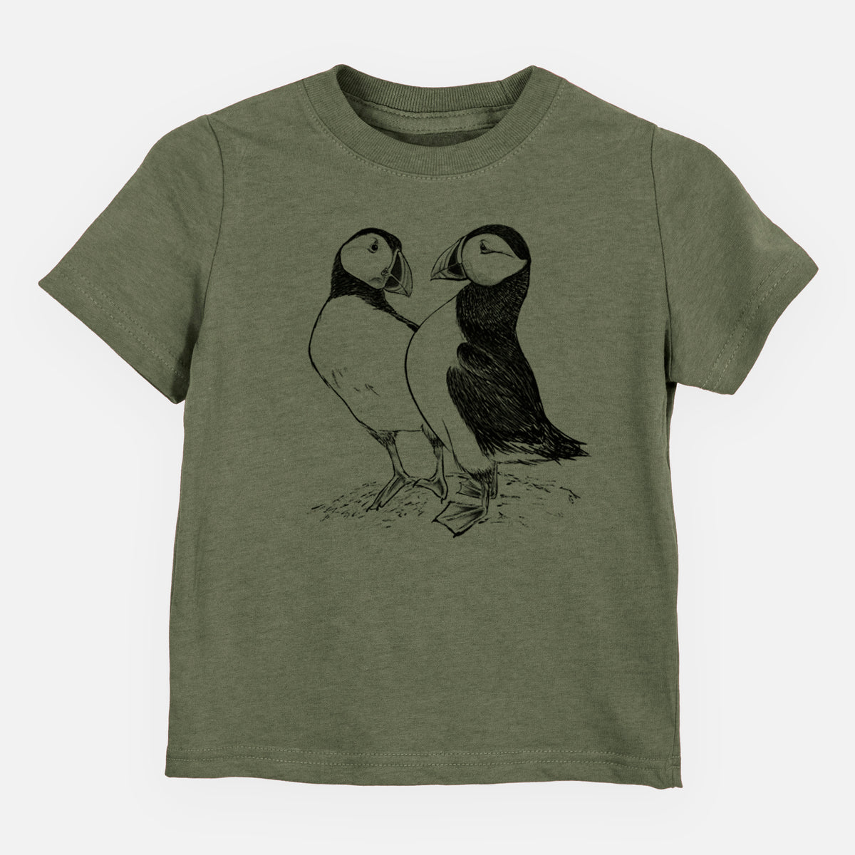 Atlantic Puffins Pair - Fratercula arctica - Kids Shirt