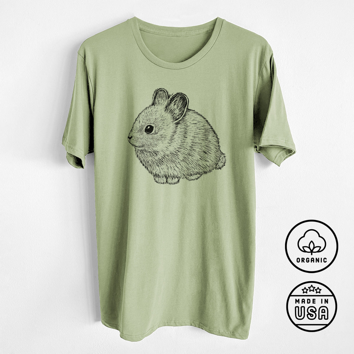 Columbia Basin Pygmy Rabbit - Unisex Crewneck - Made in USA - 100% Organic Cotton