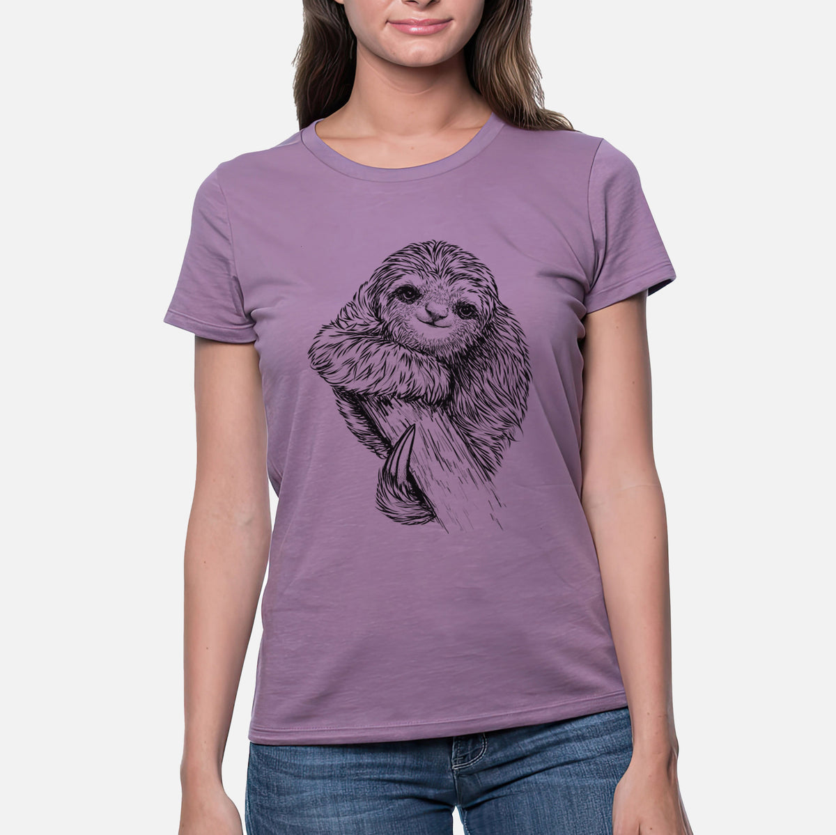 Pygmy Three-toed Sloth - Bradypus pygmaeus - Women&#39;s Crewneck - Made in USA - 100% Organic Cotton