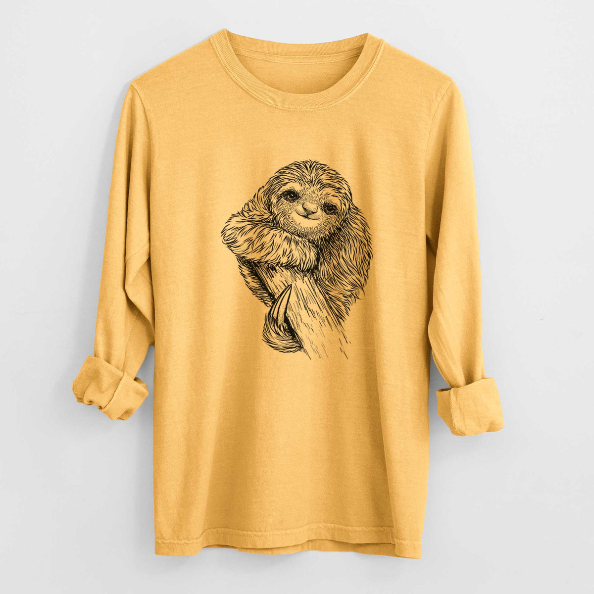 Pygmy Three-toed Sloth - Bradypus pygmaeus - Heavyweight 100% Cotton Long Sleeve