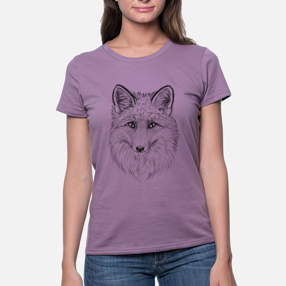 Red Fox - Vulpes vulpes - Women&#39;s Crewneck - Made in USA - 100% Organic Cotton