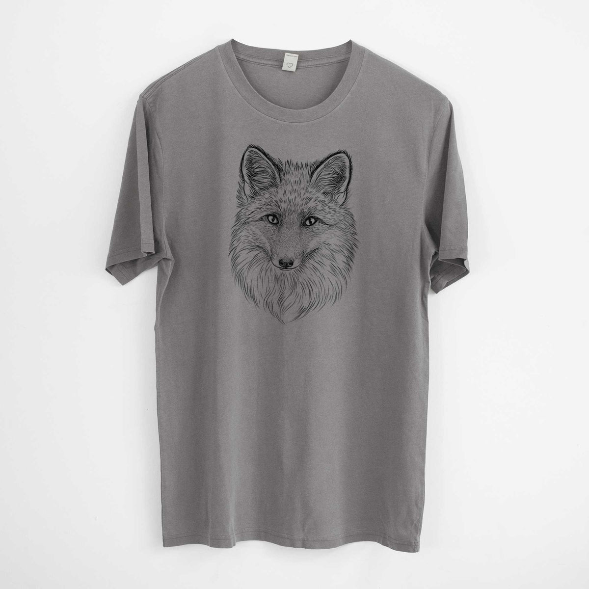 Red Fox - Vulpes vulpes -  Mineral Wash 100% Organic Cotton Short Sleeve