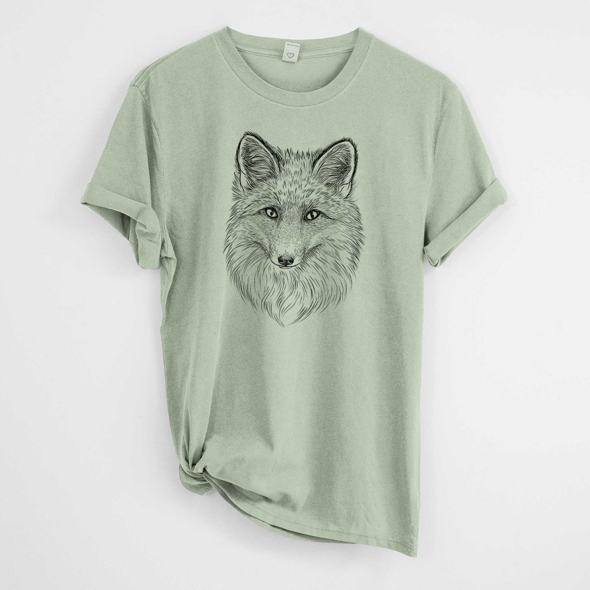 Red Fox - Vulpes vulpes -  Mineral Wash 100% Organic Cotton Short Sleeve