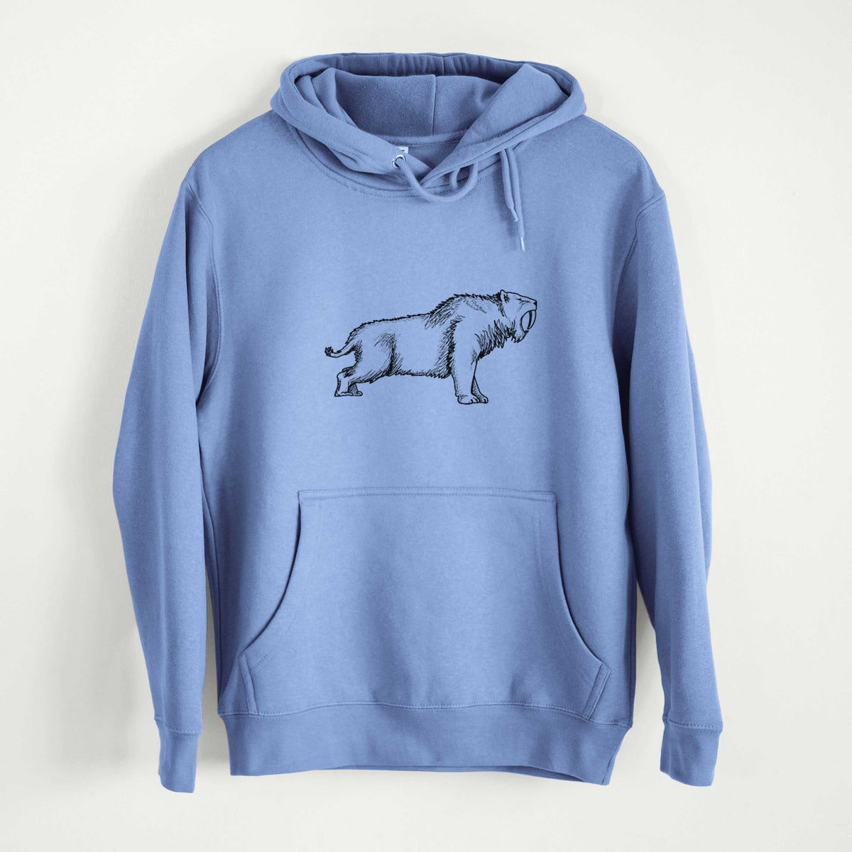 Saber-toothed Tiger - Smilodon  - Mid-Weight Unisex Premium Blend Hoodie