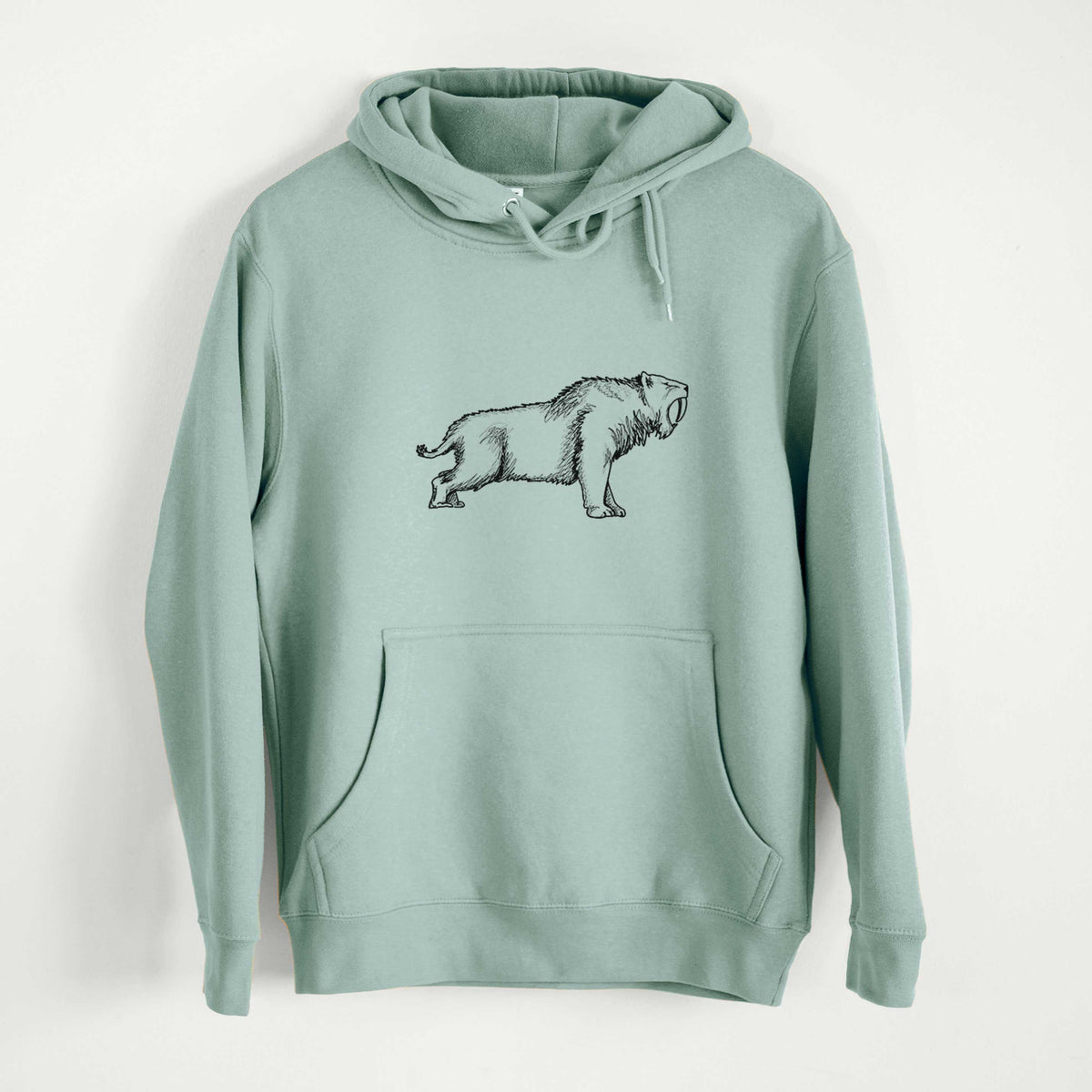Saber-toothed Tiger - Smilodon  - Mid-Weight Unisex Premium Blend Hoodie
