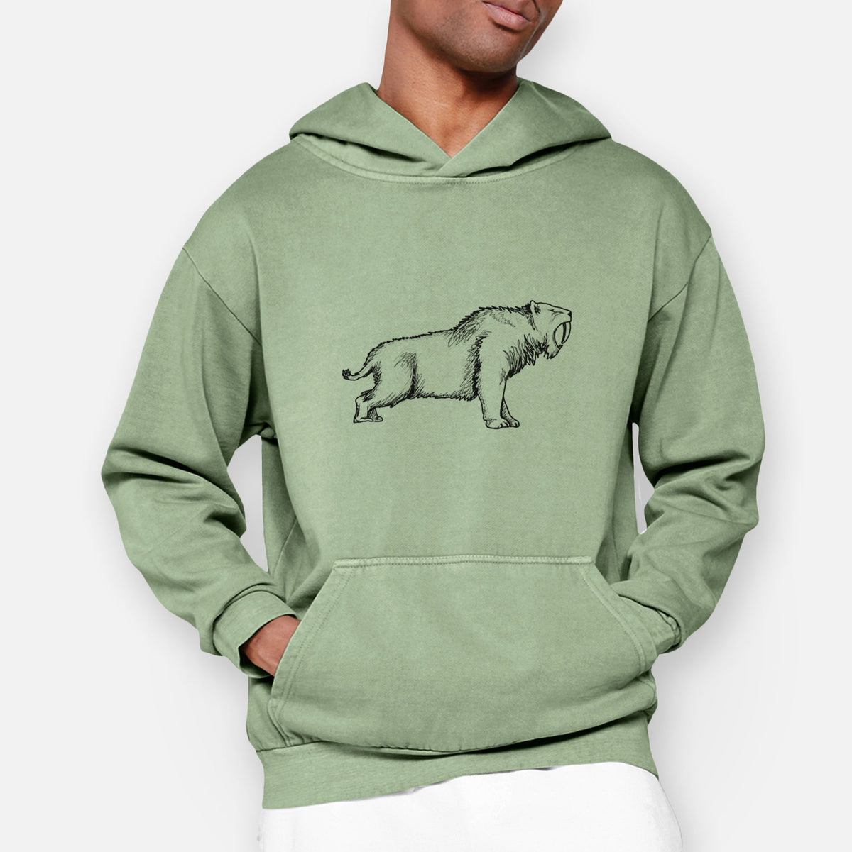 Saber-toothed Tiger - Smilodon  - Urban Heavyweight Hoodie