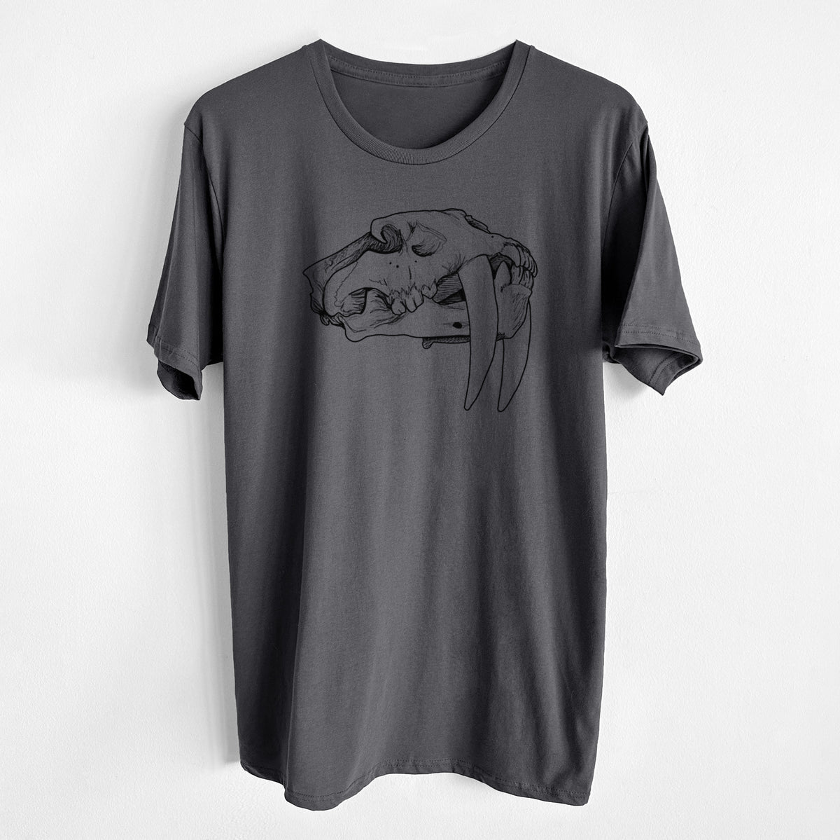 Saber-toothed Tiger Skull - Unisex Crewneck - Made in USA - 100% Organic Cotton