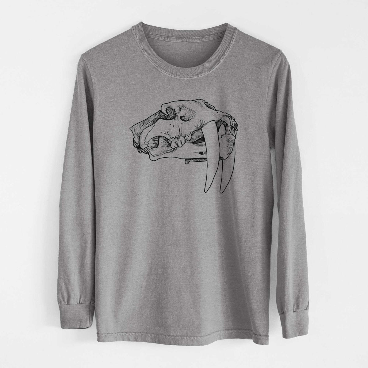 Saber-toothed Tiger Skull - Heavyweight 100% Cotton Long Sleeve