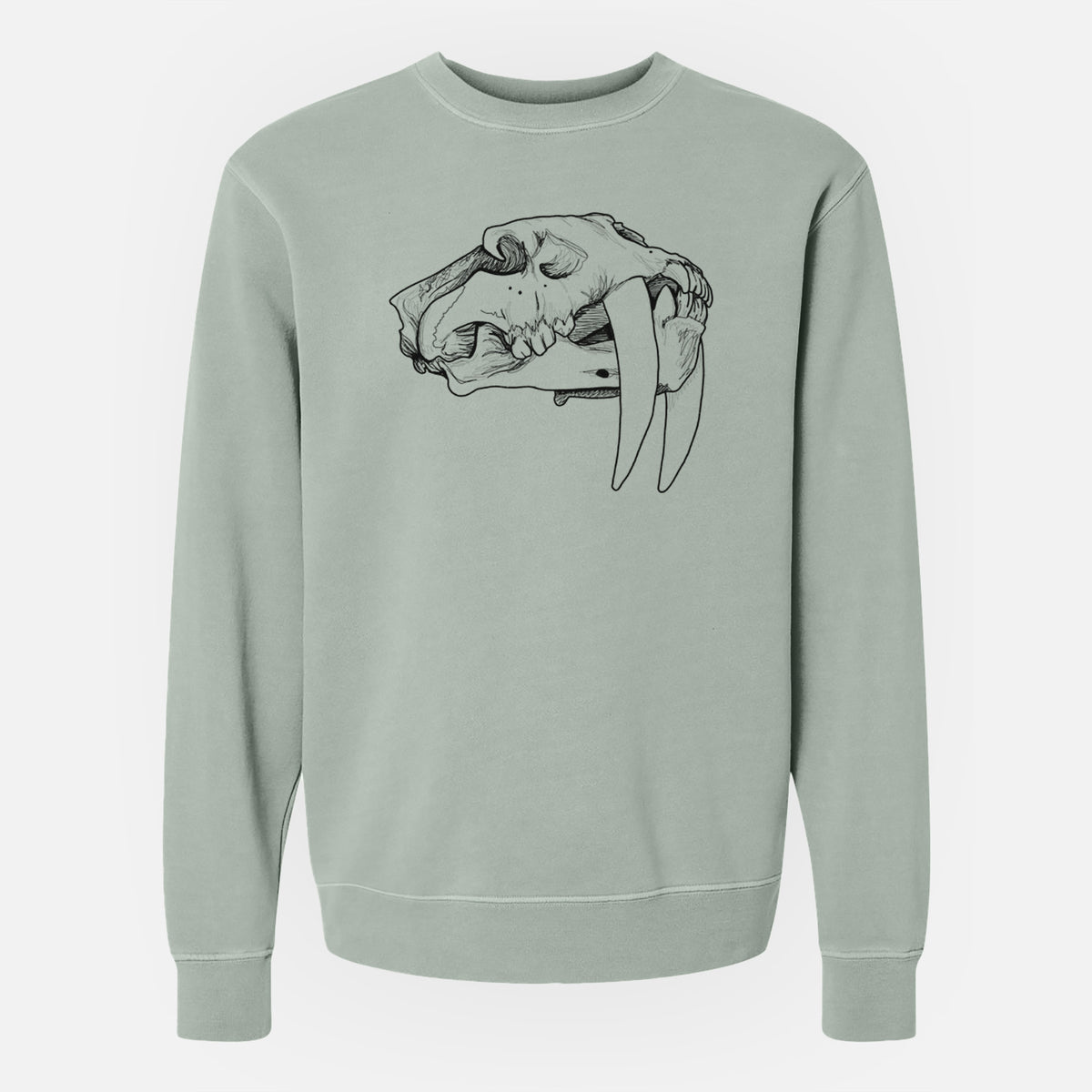 Saber-toothed Tiger Skull - Unisex Pigment Dyed Crew Sweatshirt