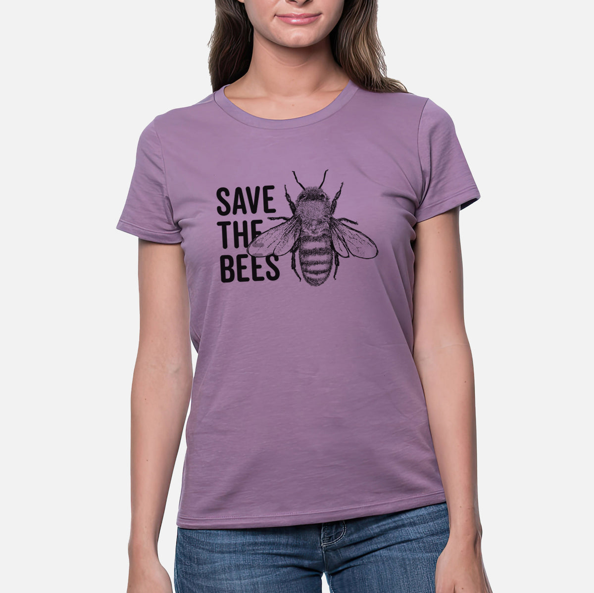 Save the Bees - Women&#39;s Crewneck - Made in USA - 100% Organic Cotton