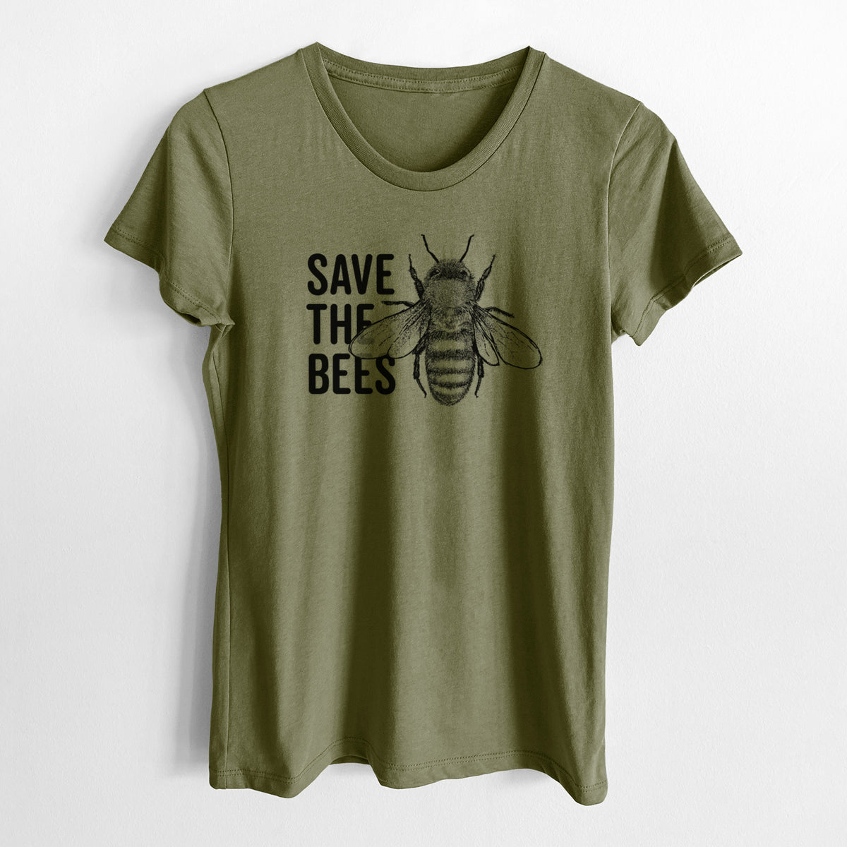 Save the Bees - Women&#39;s Crewneck - Made in USA - 100% Organic Cotton