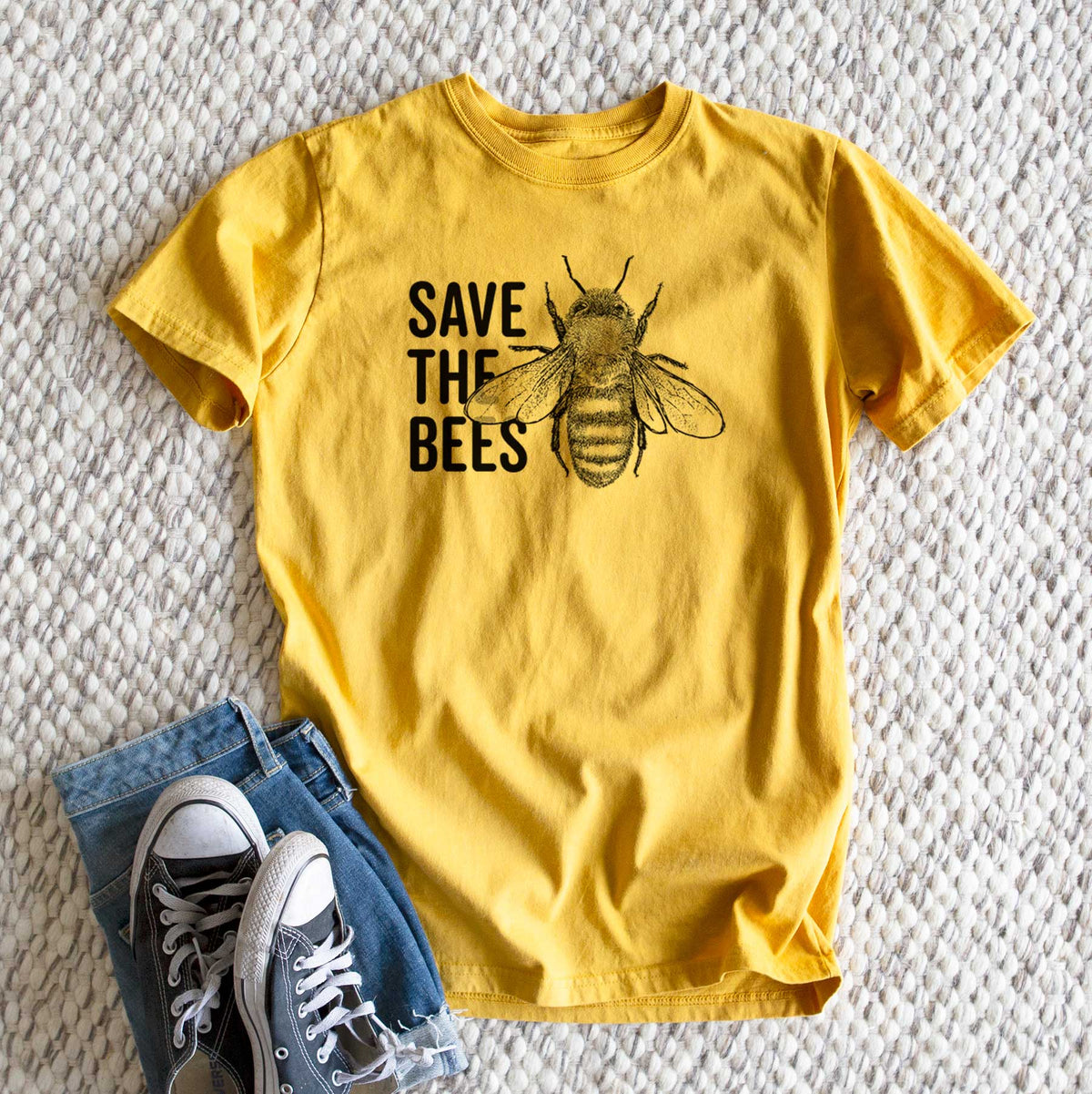 Save the Bees - Heavyweight Men&#39;s 100% Organic Cotton Tee