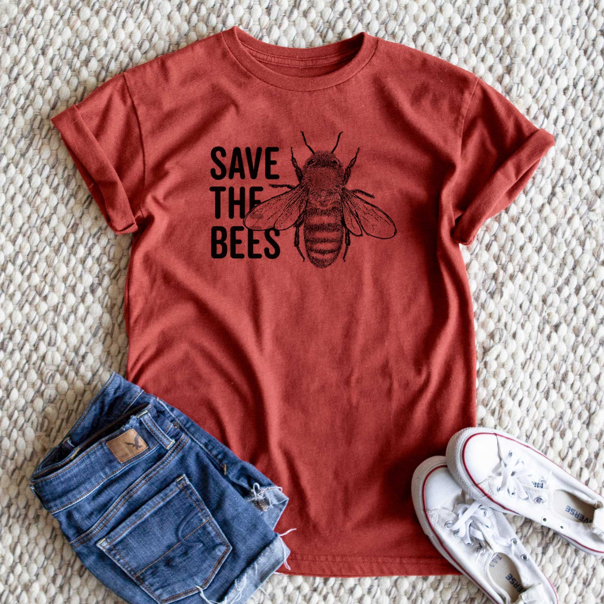 Save the Bees - Unisex Recycled Eco Tee  - CLOSEOUT - FINAL SALE
