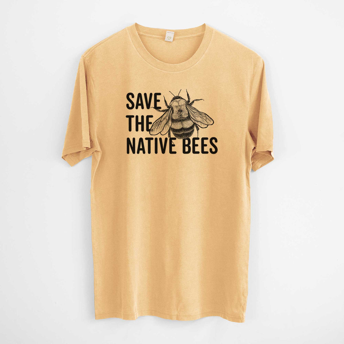 Save the Native Bees -  Mineral Wash 100% Organic Cotton Short Sleeve