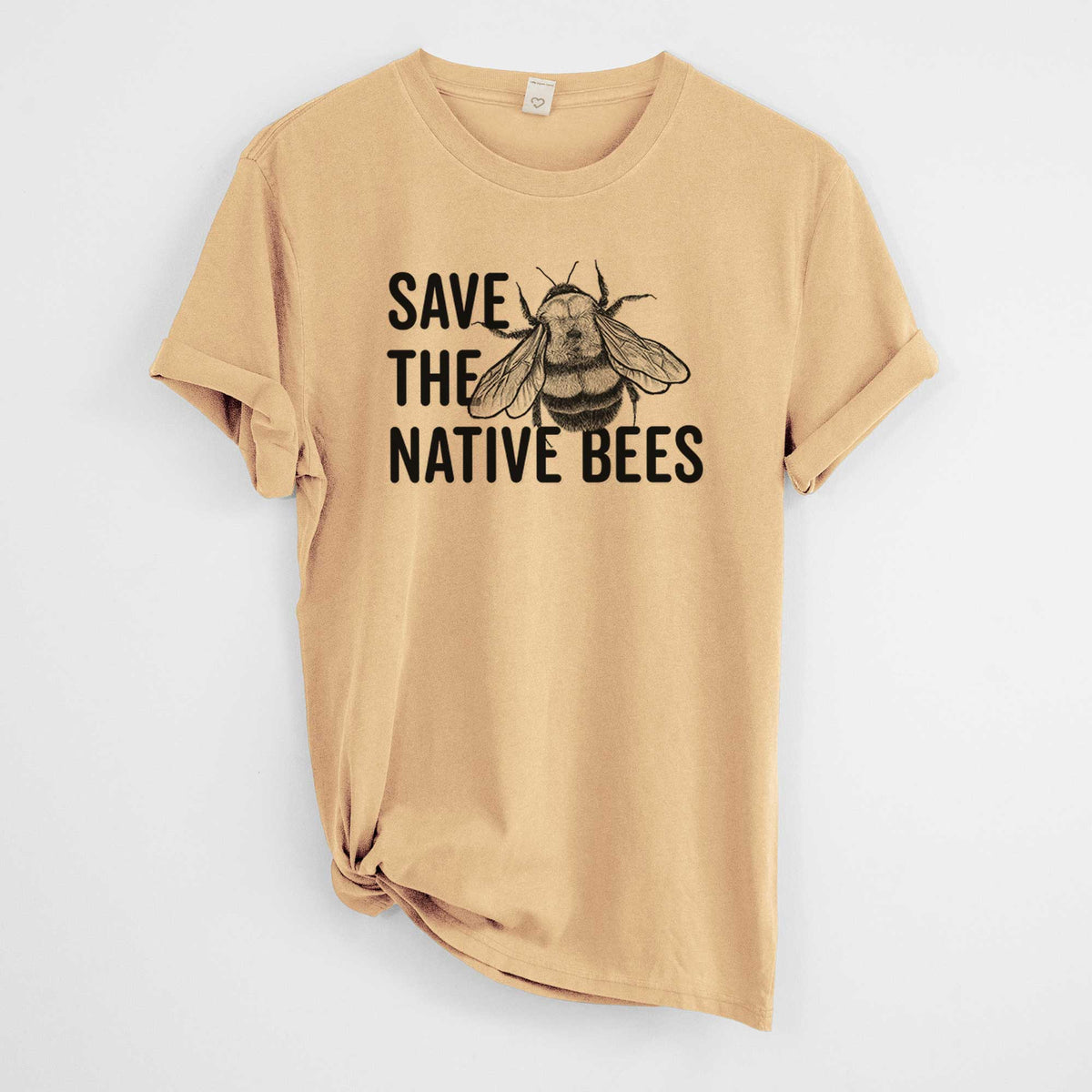 Save the Native Bees -  Mineral Wash 100% Organic Cotton Short Sleeve