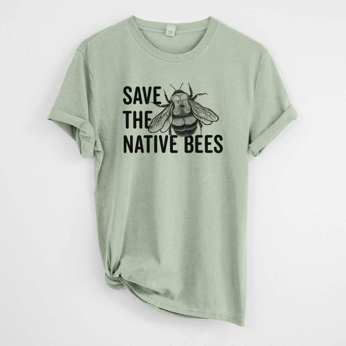 Save the Native Bees -  Mineral Wash 100% Organic Cotton Short Sleeve