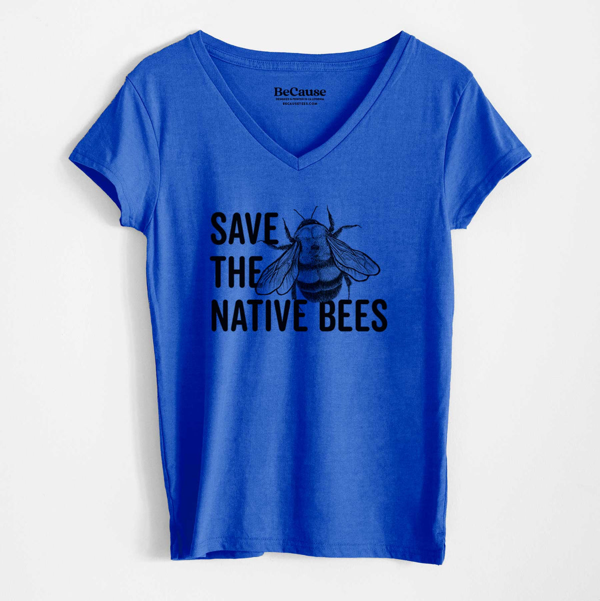 Save the Native Bees - Women&#39;s 100% Recycled V-neck