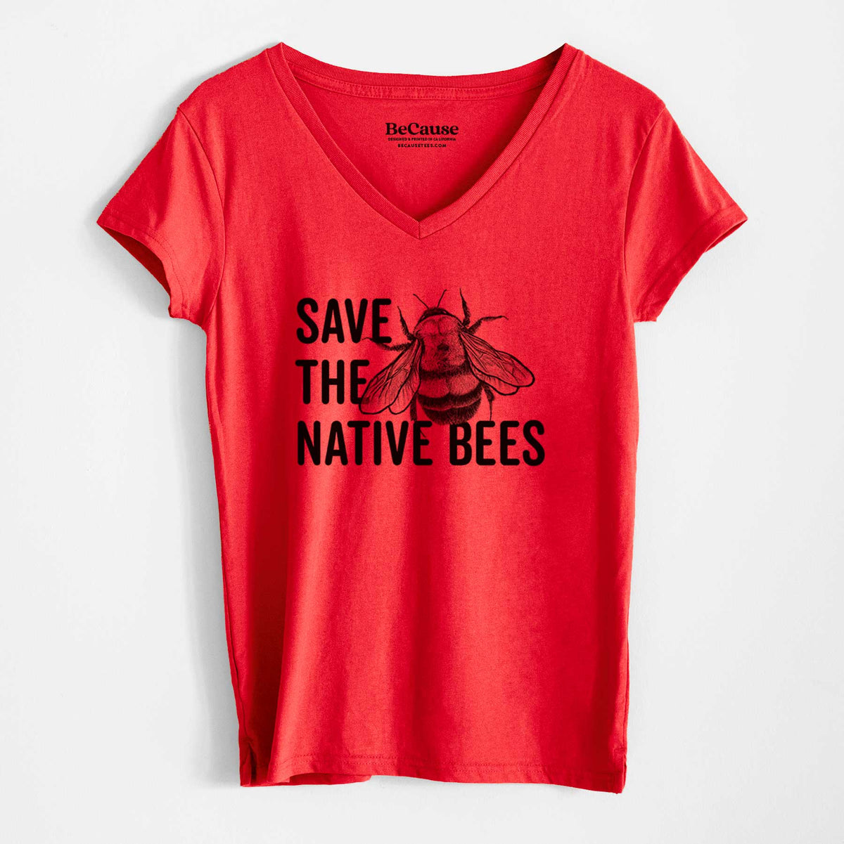 Save the Native Bees - Women&#39;s 100% Recycled V-neck