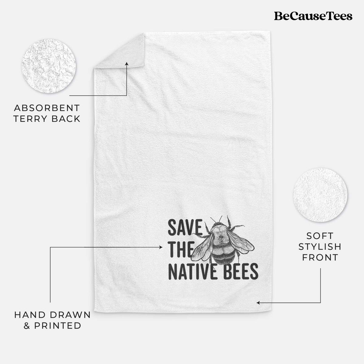 Save the Native Bees Hand Towel