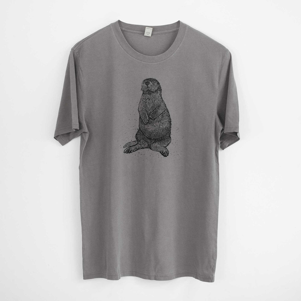 Enhydra lutris - California Sea Otter -  Mineral Wash 100% Organic Cotton Short Sleeve
