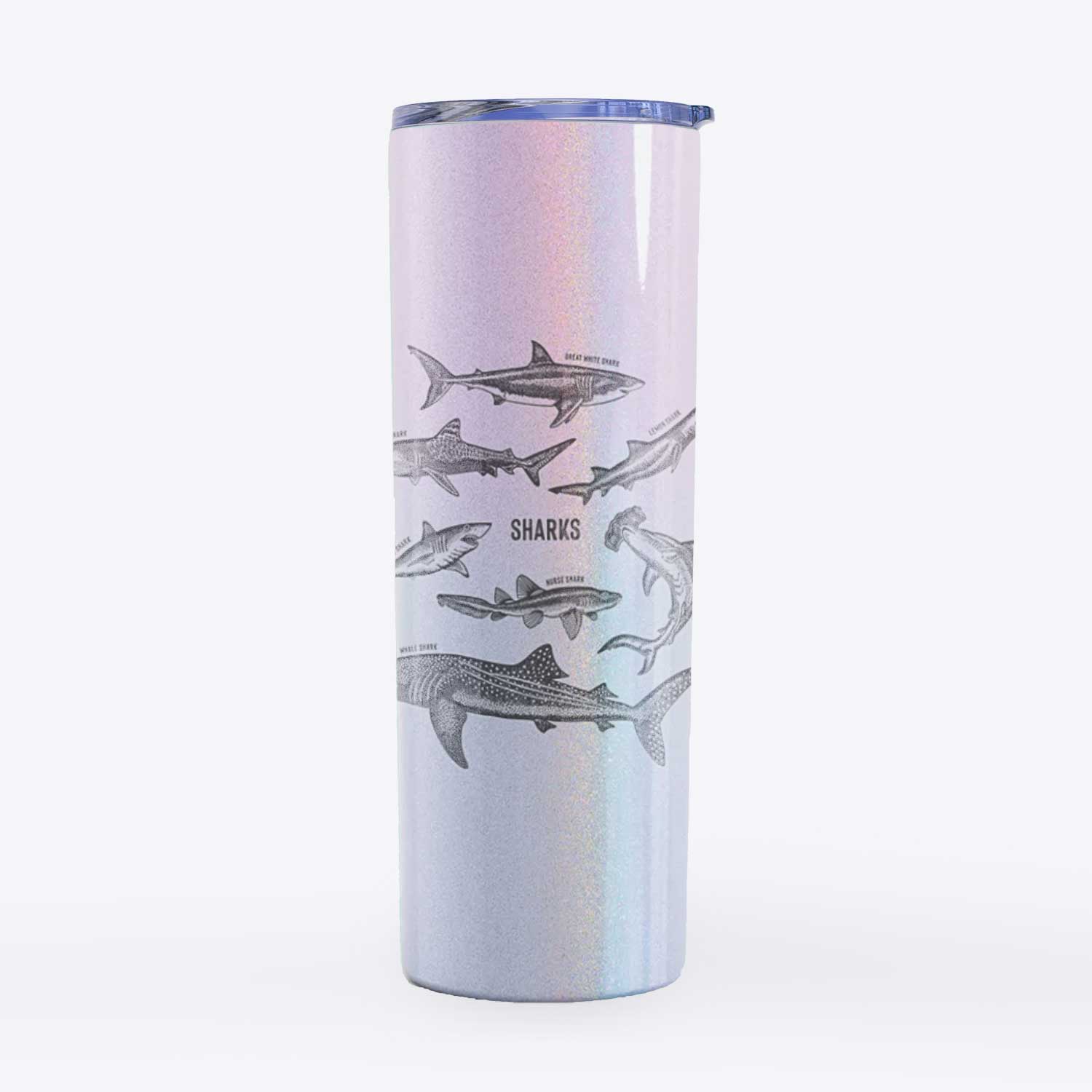 Great White Shark Triangle - 40oz Tumbler with Handle - Because Tees