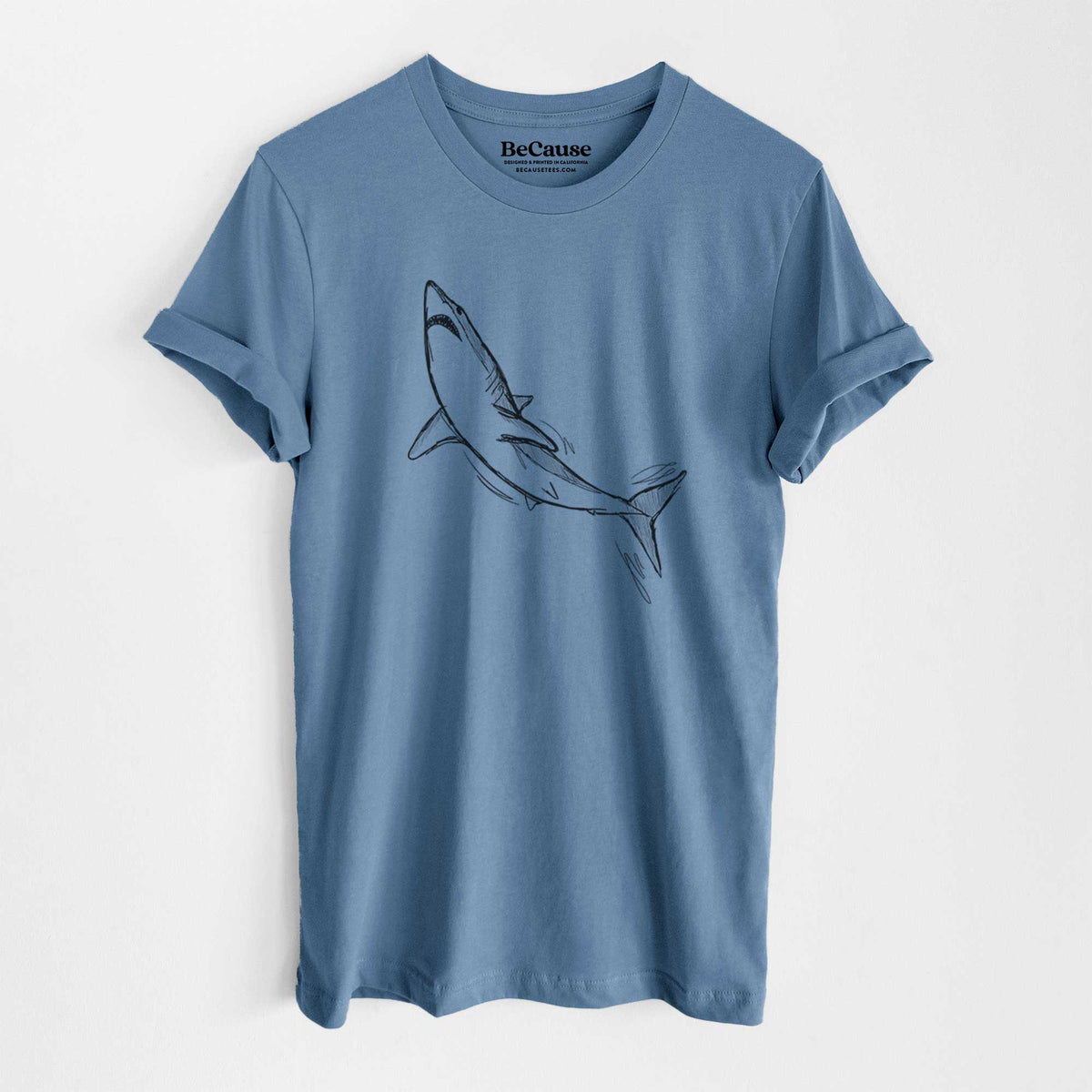 Shortfin Mako Shark - Lightweight 100% Cotton Unisex Crewneck