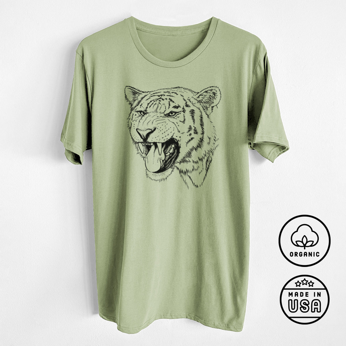 Siberian Tiger - Panthera tigris altaica - Unisex Crewneck - Made in USA - 100% Organic Cotton