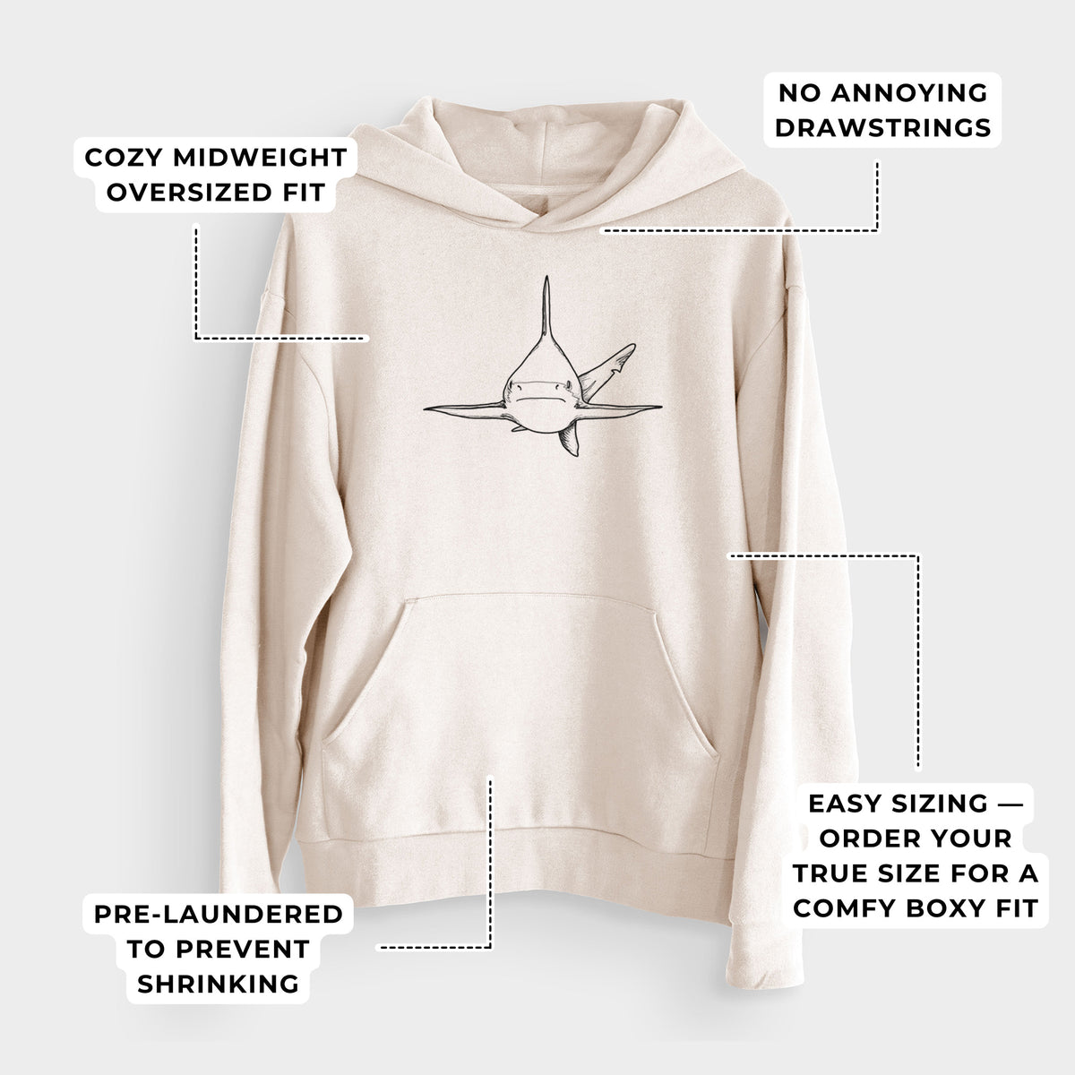 Silvertip Shark Front  - Bodega Midweight Hoodie