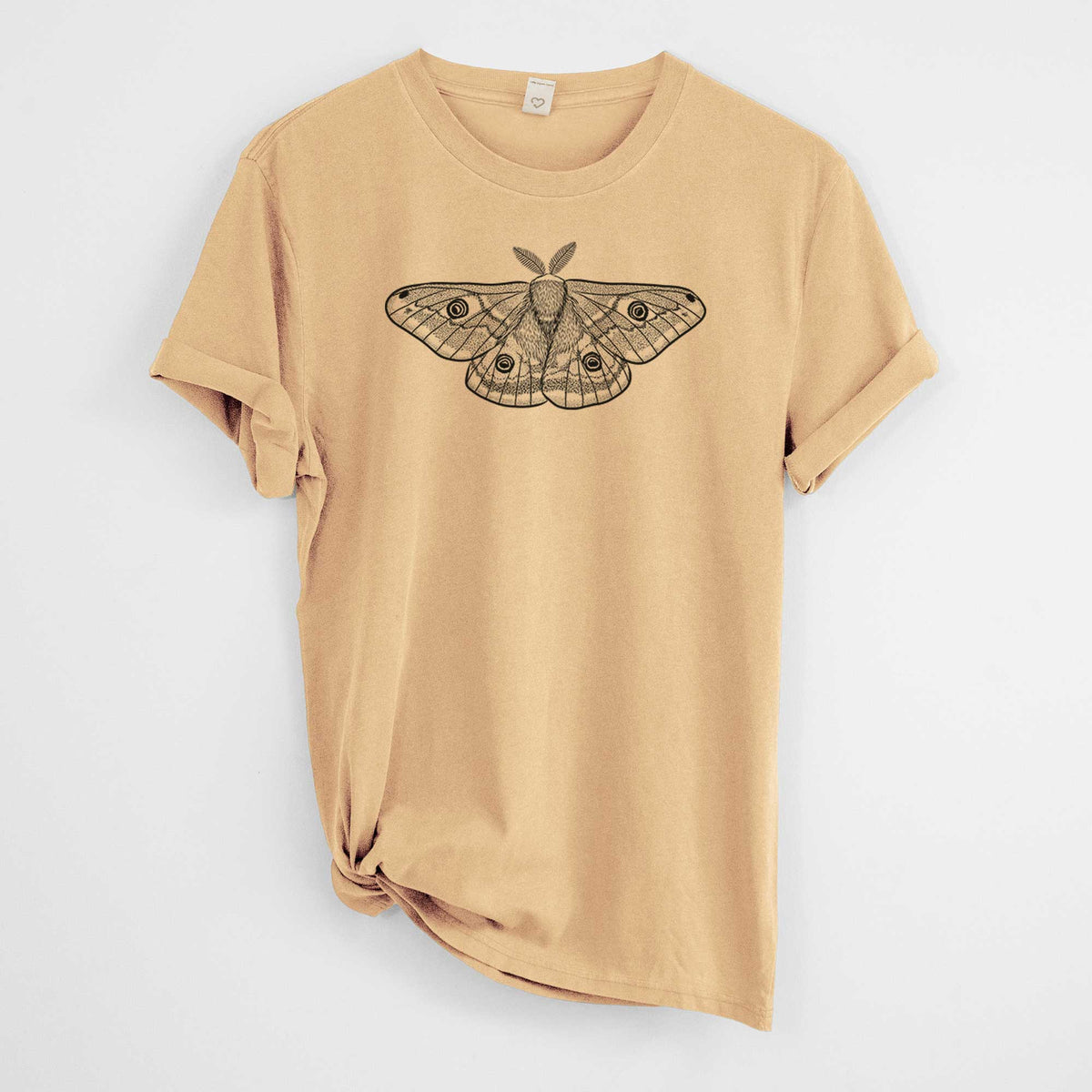 Saturnia pavonia - Small Emperor Moth -  Mineral Wash 100% Organic Cotton Short Sleeve