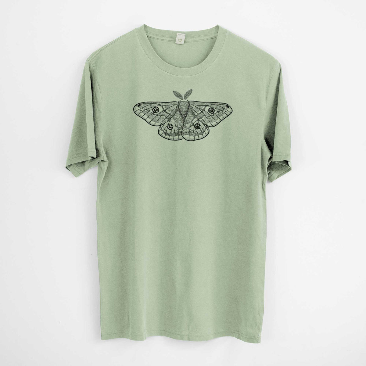 Saturnia pavonia - Small Emperor Moth -  Mineral Wash 100% Organic Cotton Short Sleeve