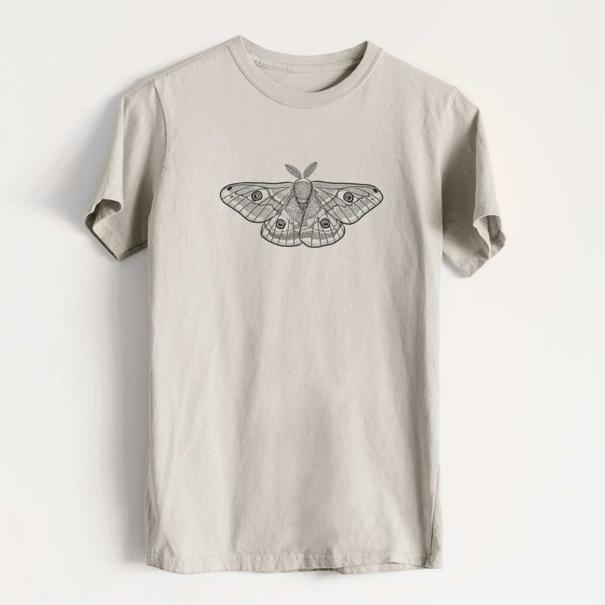Saturnia pavonia - Small Emperor Moth - Heavyweight Men&#39;s 100% Organic Cotton Tee