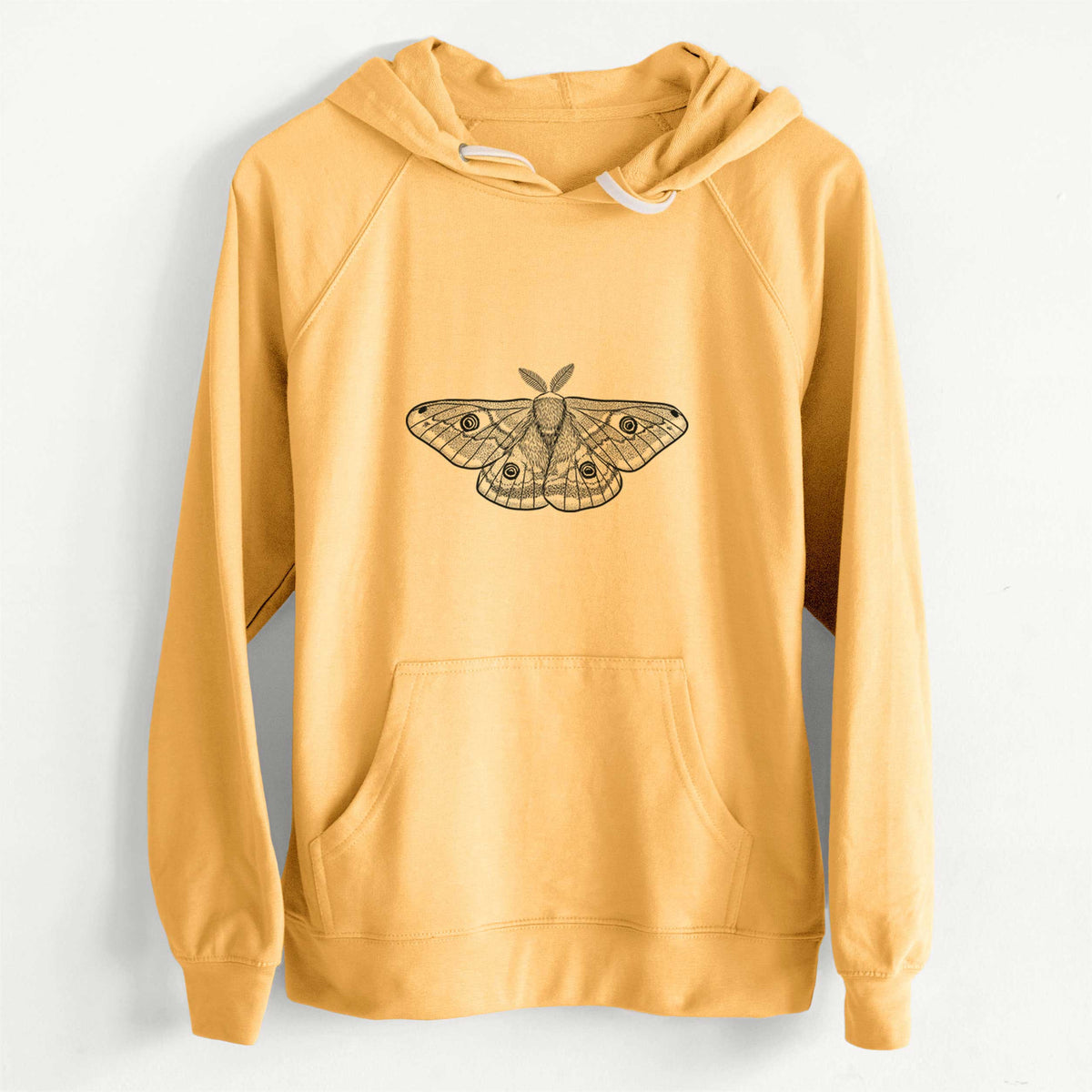 Saturnia pavonia - Small Emperor Moth  - Slim Fit Loopback Terry Hoodie
