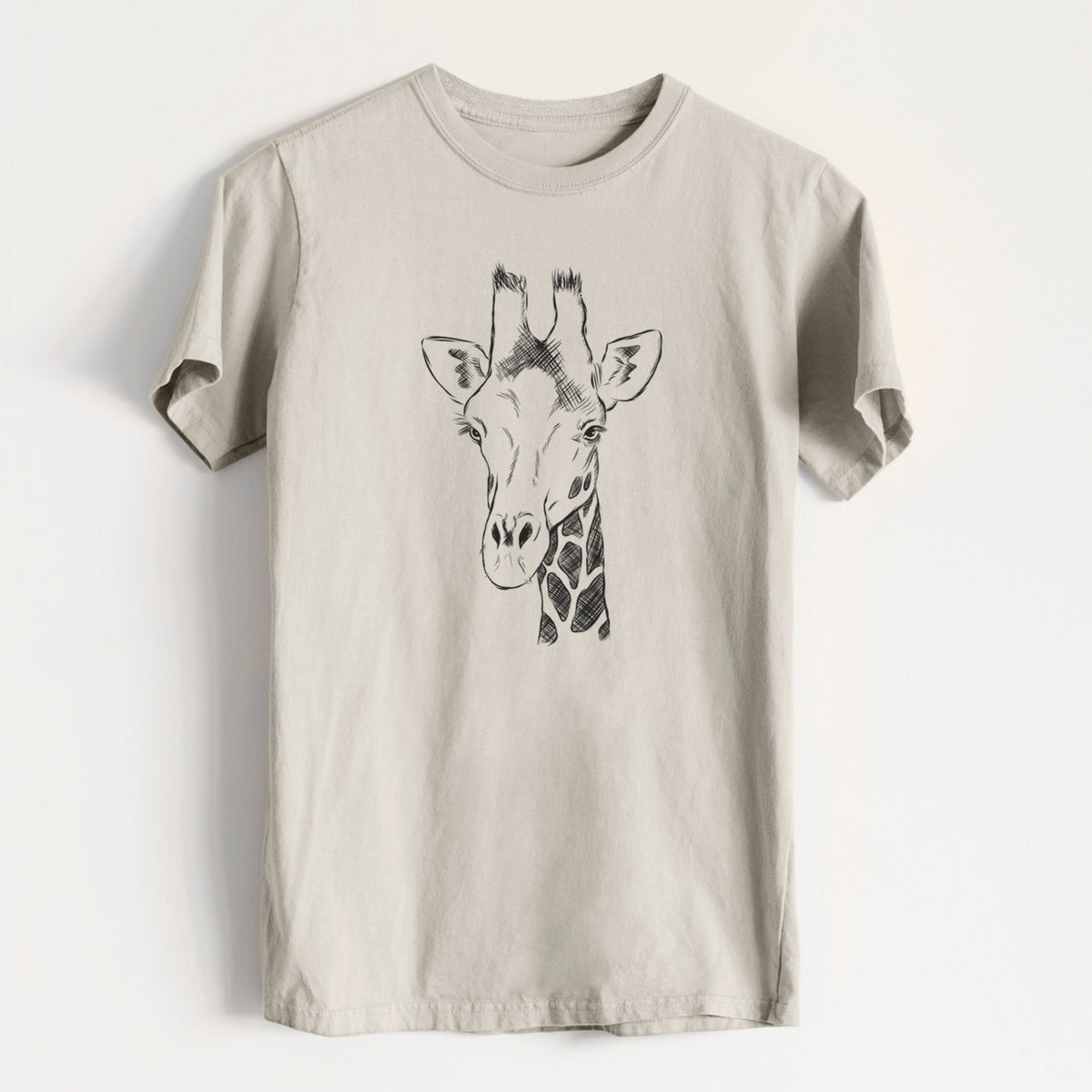 Southern Giraffe - Giraffa giraffa - Heavyweight Men&#39;s 100% Organic Cotton Tee