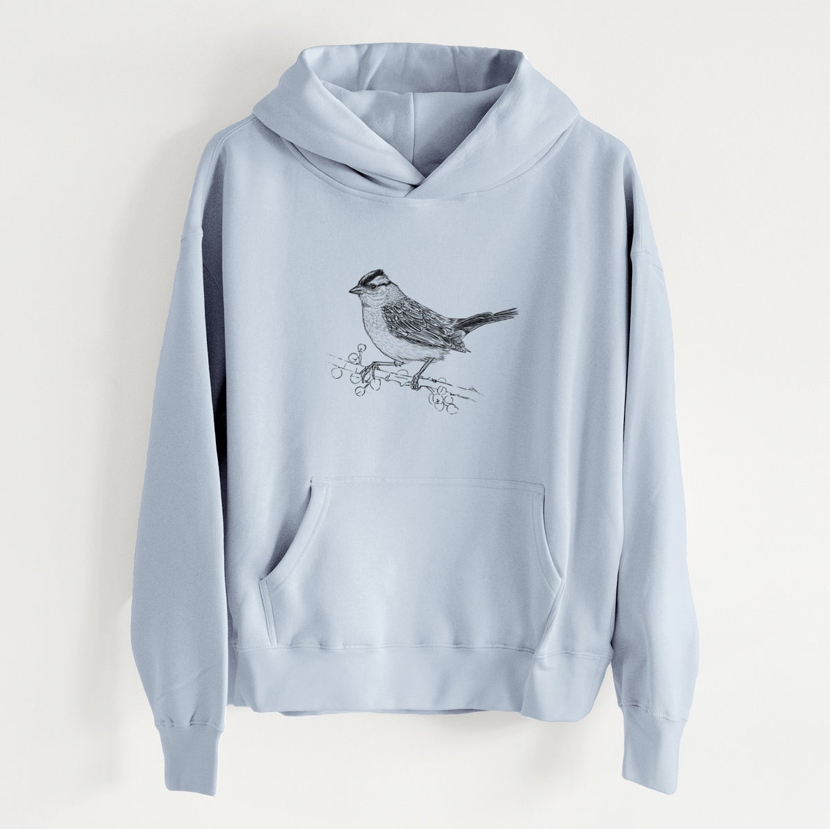 White-crowned Sparrow - Zonotrichia leucophrys - Women&#39;s Heavyweight Relaxed Hoodie