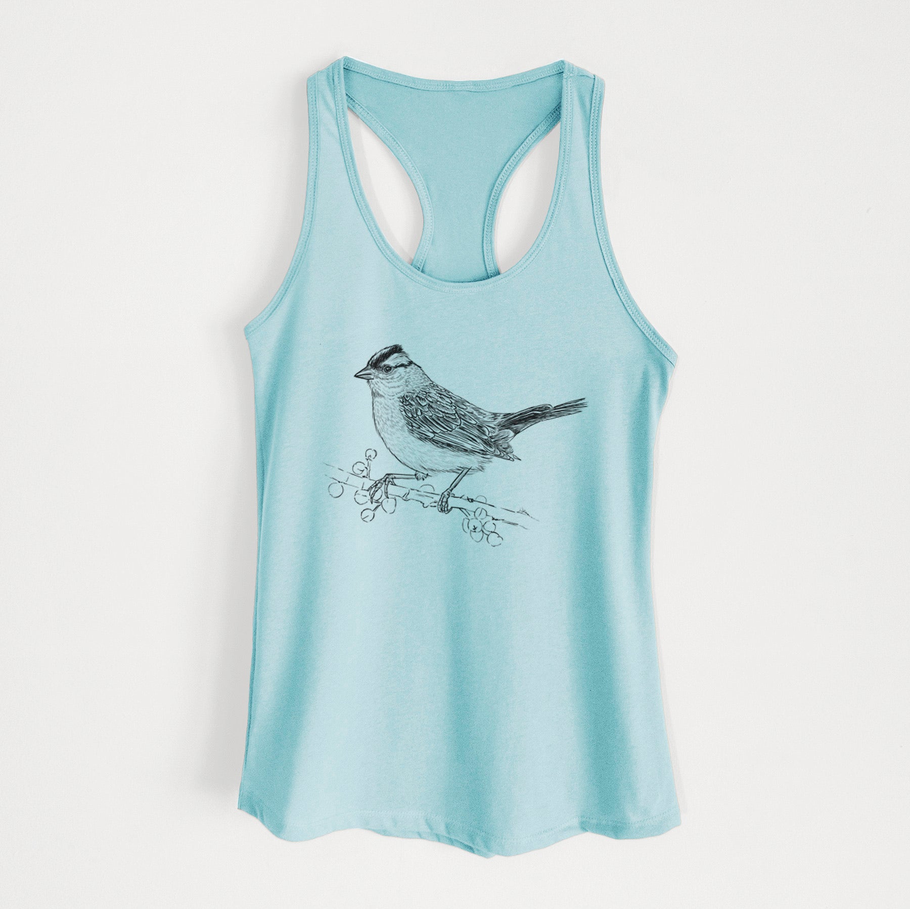 White-crowned Sparrow - Zonotrichia leucophrys - Women's Racerback Tanktop
