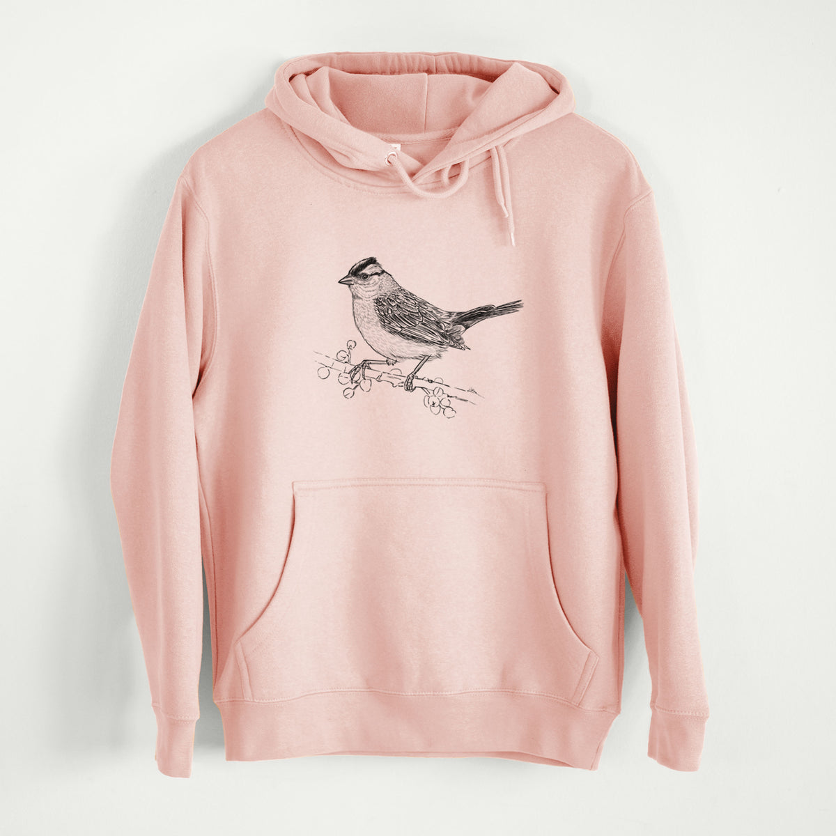 White-crowned Sparrow - Zonotrichia leucophrys  - Mid-Weight Unisex Premium Blend Hoodie