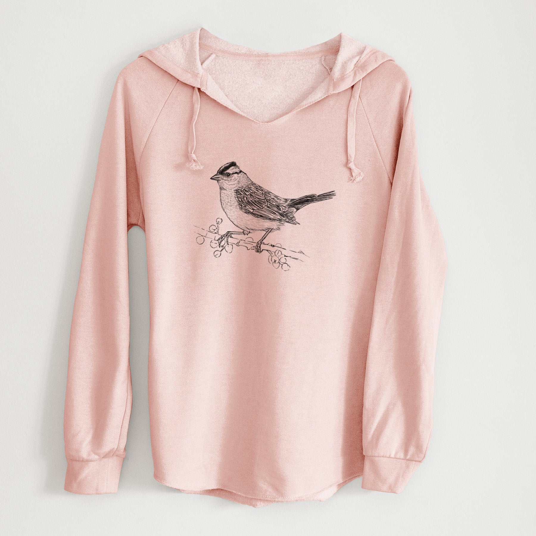 White-crowned Sparrow - Zonotrichia leucophrys - Cali Wave Hooded Sweatshirt
