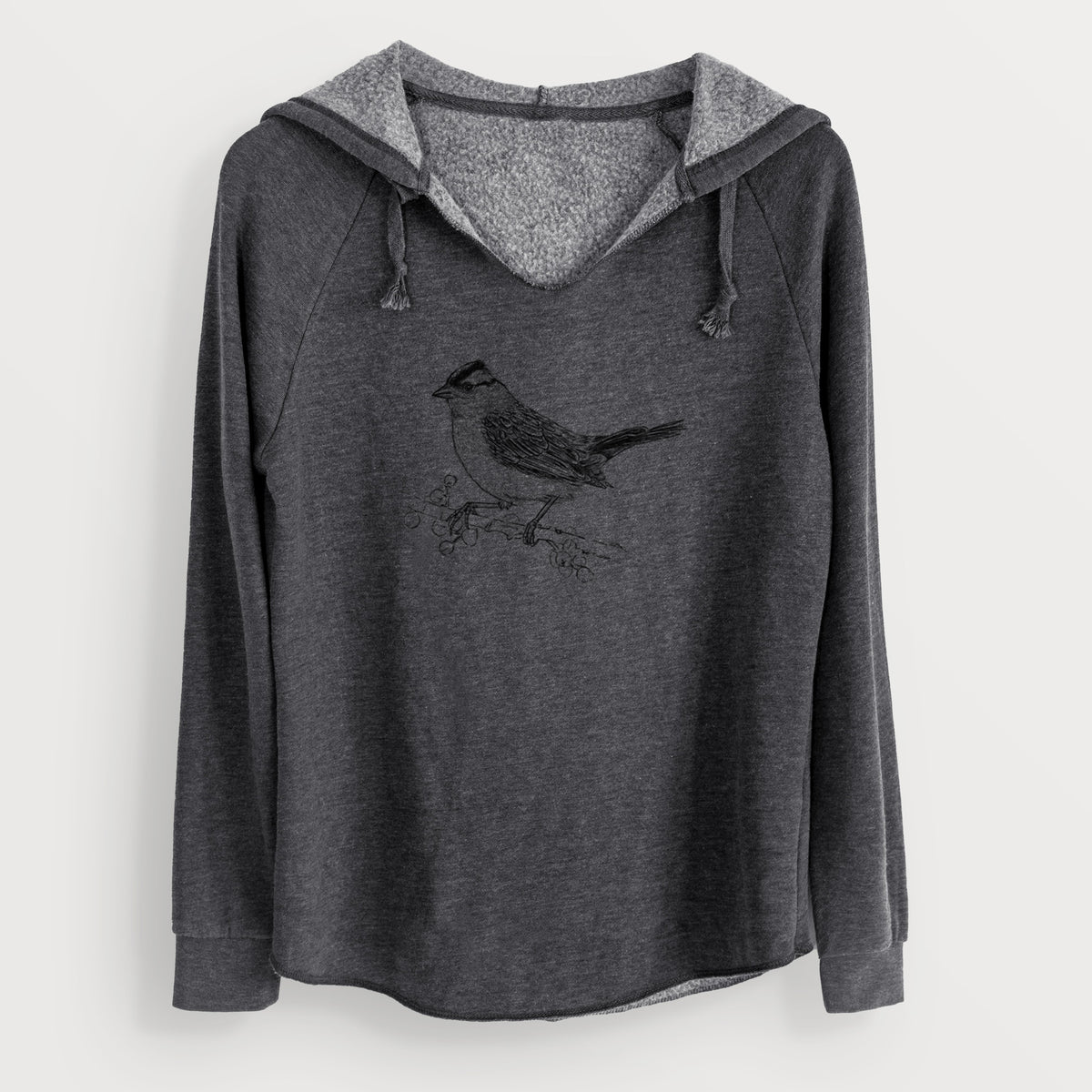 White-crowned Sparrow - Zonotrichia leucophrys - Cali Wave Hooded Sweatshirt