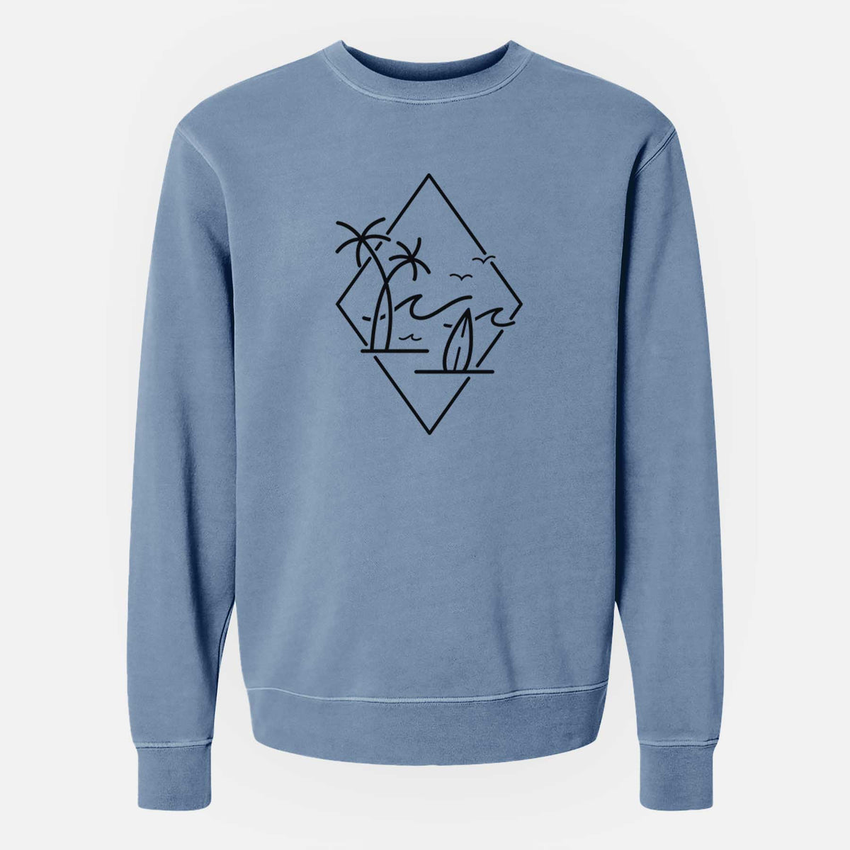 Summer Surf Diamond - Unisex Pigment Dyed Crew Sweatshirt