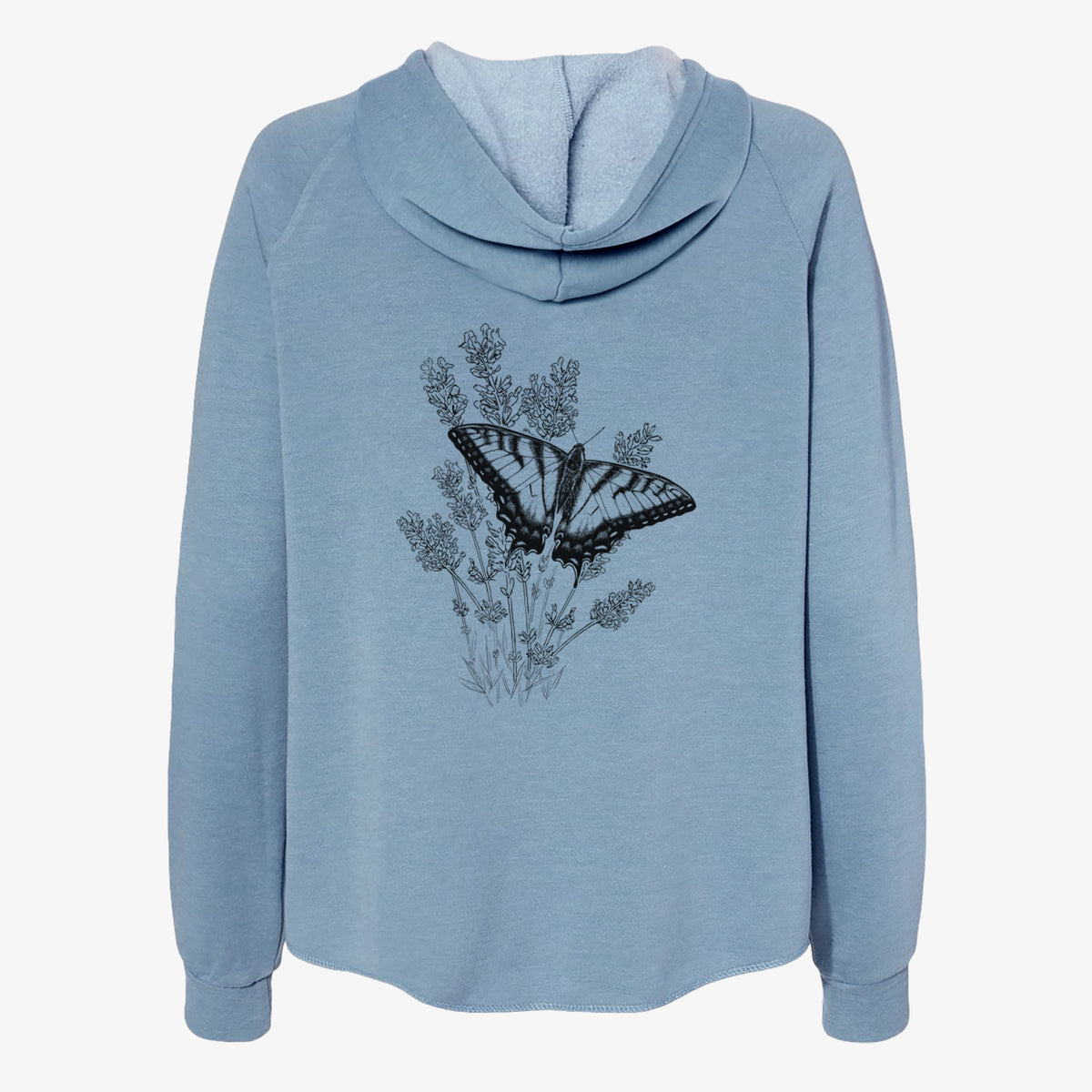 Eastern Tiger Swallowtail with Lavender - Women&#39;s Cali Wave Zip-Up Sweatshirt