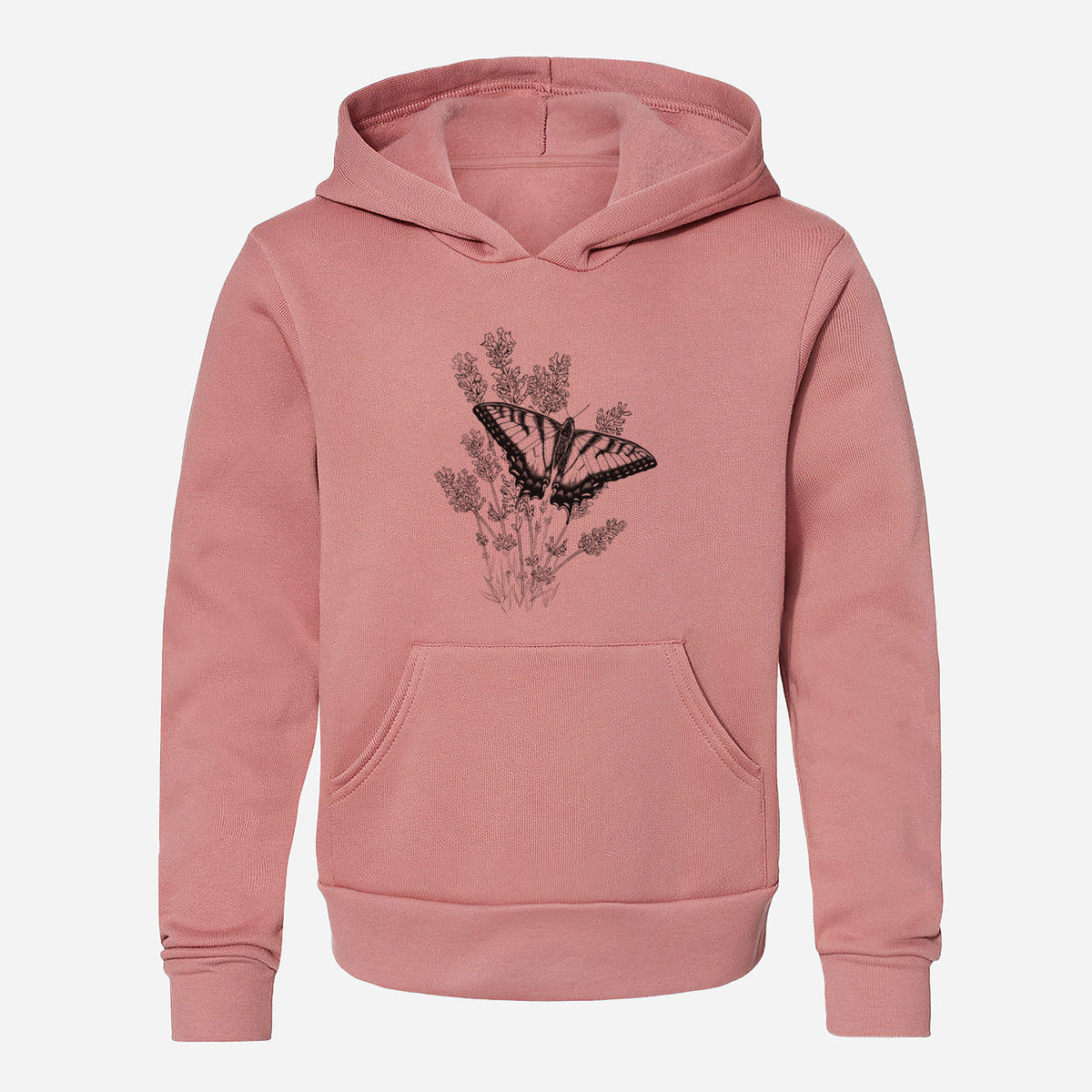 Eastern Tiger Swallowtail with Lavender - Youth Hoodie Sweatshirt
