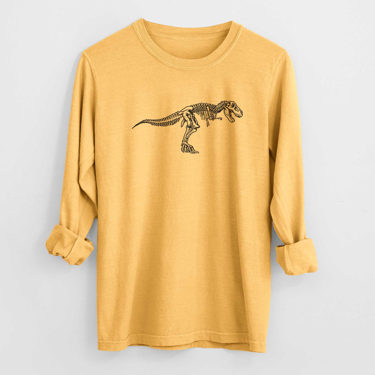 Tyrannosaurus Rex Skeleton - Heavyweight 100% Cotton Long Sleeve