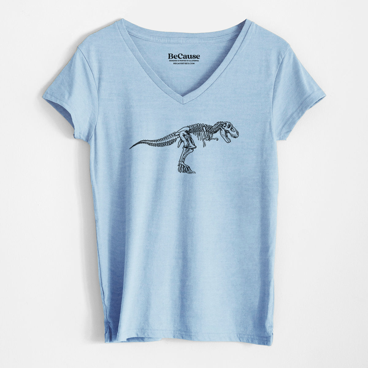 Tyrannosaurus Rex Skeleton - Women&#39;s 100% Recycled V-neck