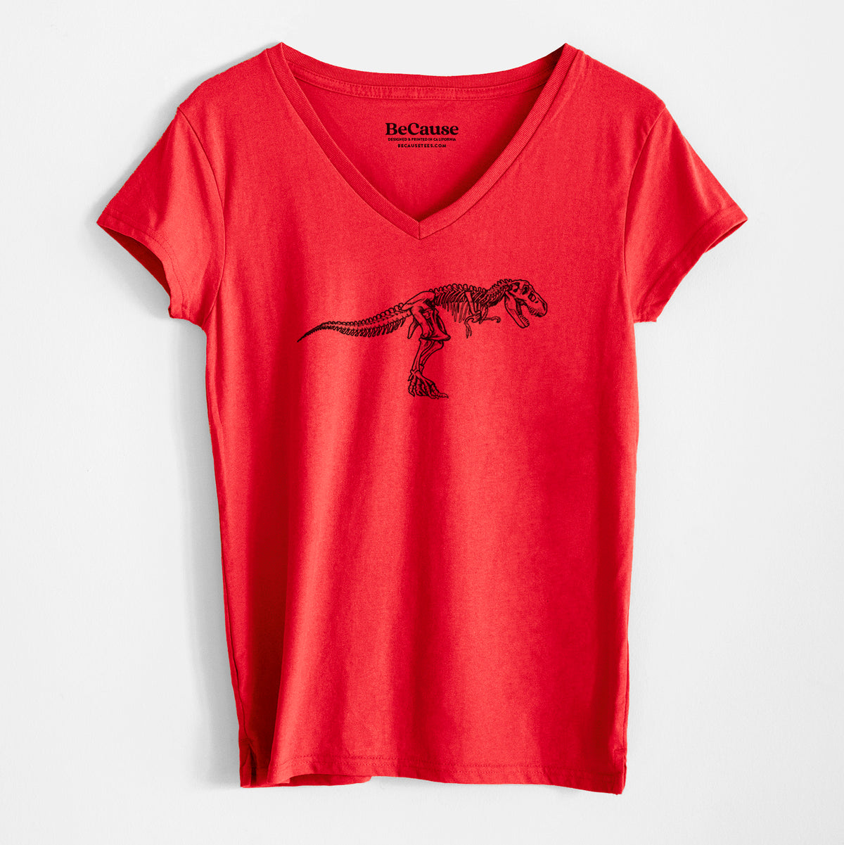 Tyrannosaurus Rex Skeleton - Women&#39;s 100% Recycled V-neck