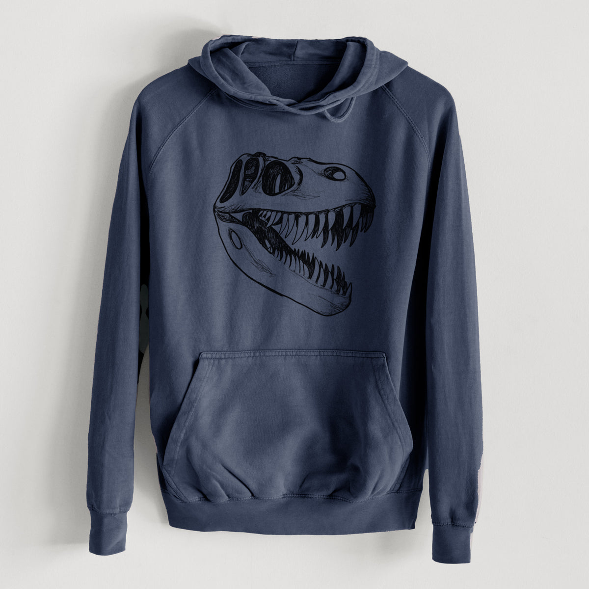 Tyrannosaurus Rex Skull  - Mid-Weight Unisex Vintage 100% Cotton Hoodie