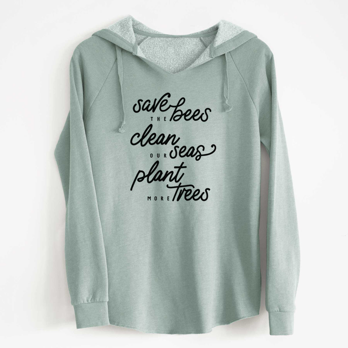Bees Seas Trees - Typography - Cali Wave Hooded Sweatshirt
