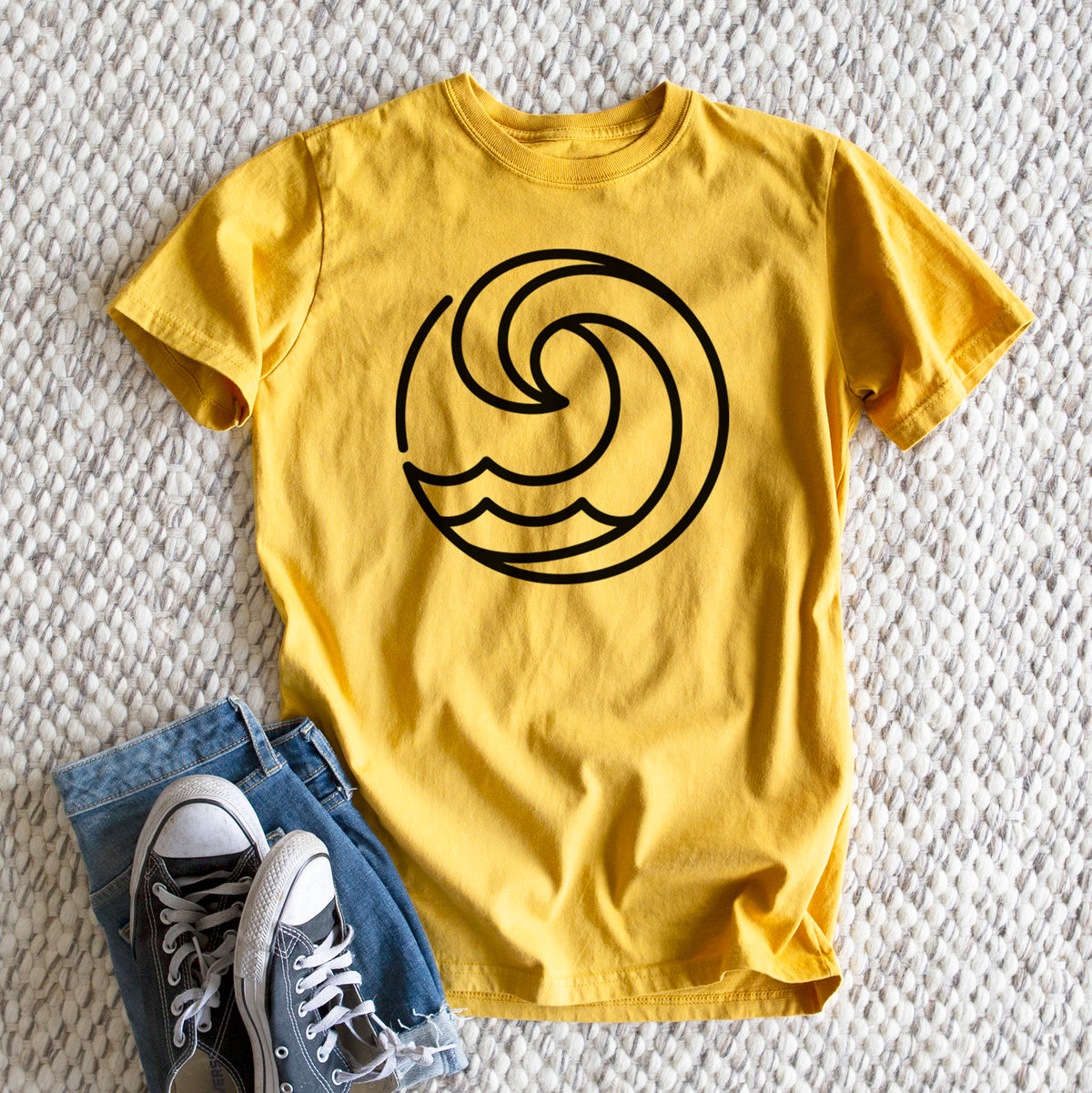 Tidal Wave Circle - Heavyweight Men&#39;s 100% Organic Cotton Tee