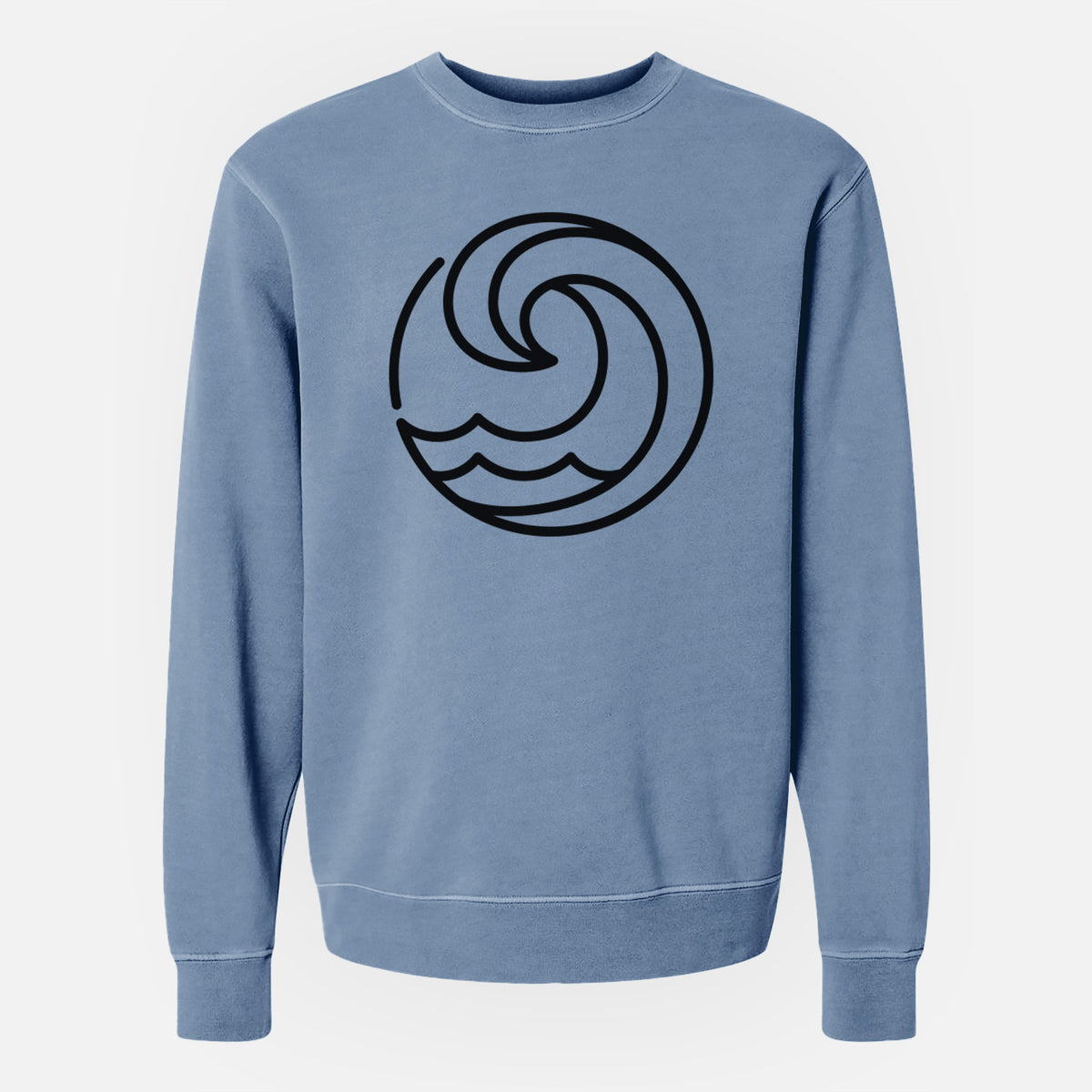 Tidal Wave Circle - Unisex Pigment Dyed Crew Sweatshirt