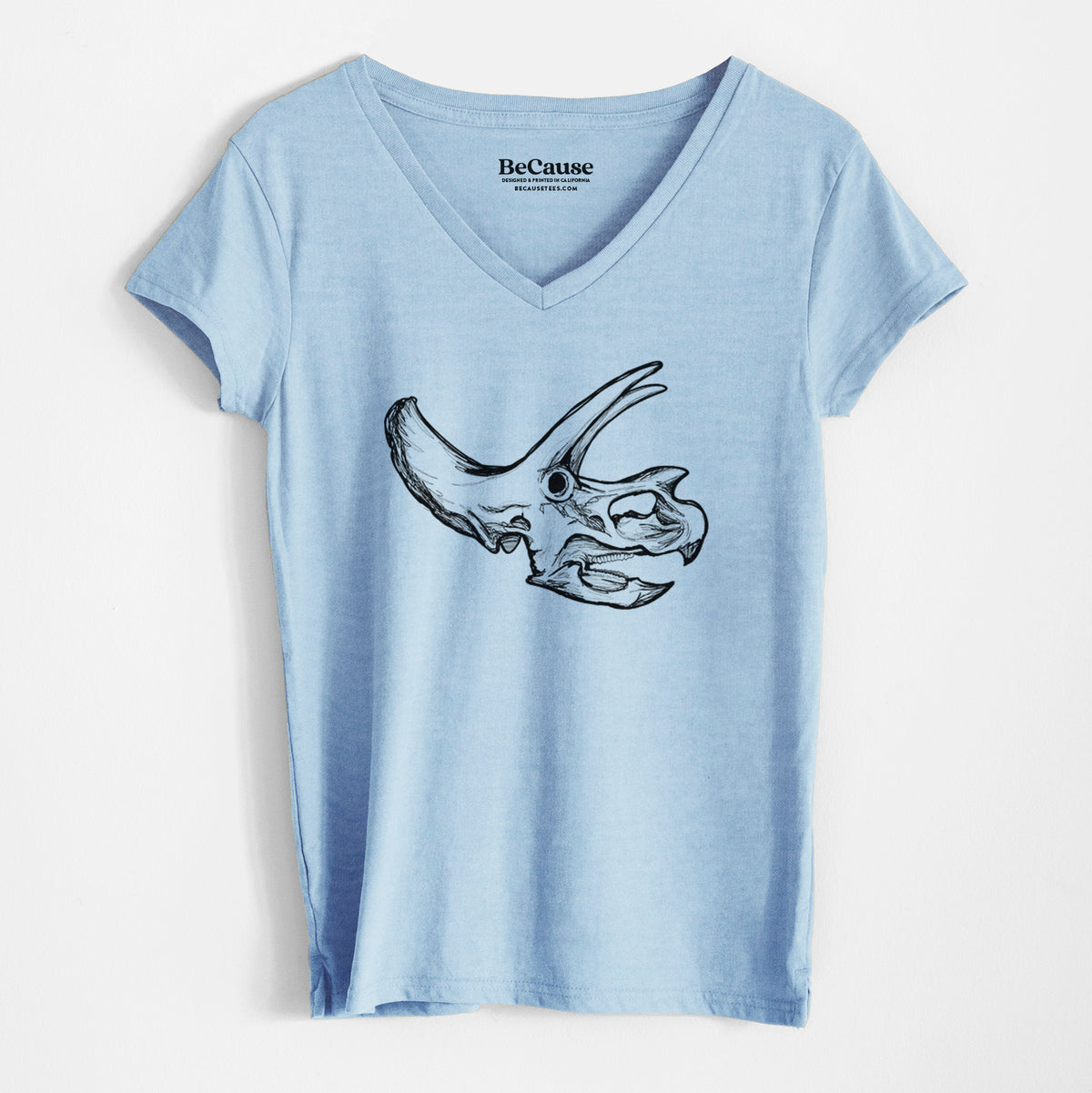 Triceratops Skull - Women&#39;s 100% Recycled V-neck